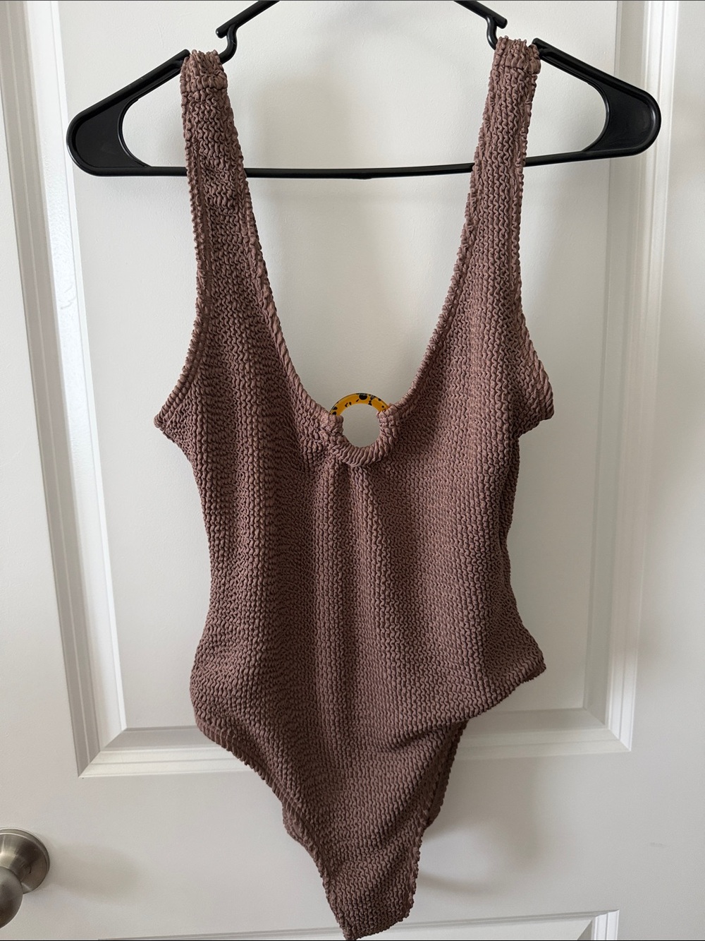Primark Brown Textured One-Piece with Ring Detail